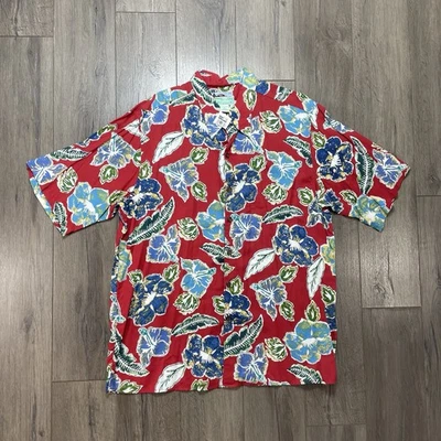 Vintage Rayon Reyn Spooner Button Down Shirt Red Multicolor Hawaiian NWT Sz XL - Image 1 of 4