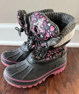 Dream Pairs Niñas Botas de Nieve Resistentes al Agua Exterior Gris/Fucsia Talla 13 Niños - Imagen 1 de 9