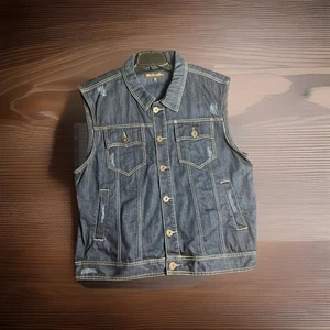 Knockout Jeans Blue Denim Vest Summer Fall Spring Work Casual Wear - Picture 1 of 8