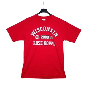 Vintage Wisconsin Badgers Rose Bowl 2000 T Shirt Mens Large Red Short Sleeve EUC - Picture 1 of 9