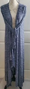 Hot Ginger Heather Navy Maxi Duster Sweater Women's  1XL Lightweight NEW  - Afbeelding 1 van 7
