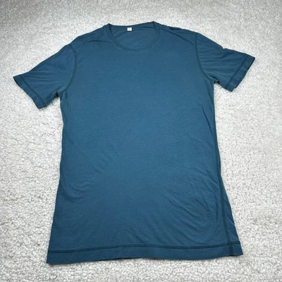 Lululemon T-Shirt Mens Medium Blue Performance Wicking Tee Active Gym- FLAW - Image 1 of 4
