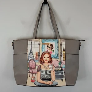 [ NICOLE LEE Usa ] Womens Ara Loves Morning Coffee Tote Bag / Handbag - As new - Picture 1 of 10