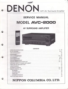 Manual de servicio original Denon AVC-2000 - Imagen 1 de 1