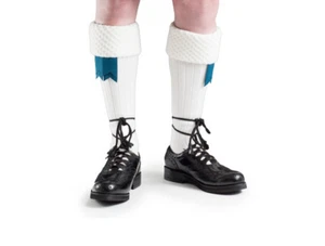 White Bubble Honeycomb Top Piper / Pipeband Kilt Hose Socks - Picture 1 of 7