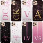 Personalised Initial Phone Case;Name Pink Star Marble Hard Cover For Motorola
