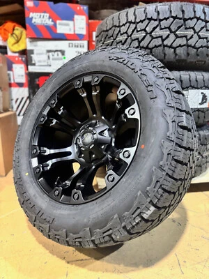 20x10 Fuel D560 Vapor Black Wheels 33" Falken AT Tires 5x5 Jeep Wrangler JK JL - Image 1 of 4