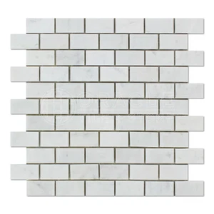 Carrara White Italian (Bianco Carrara) Marble 1" X 2" Mosaic Tile - Picture 1 of 7