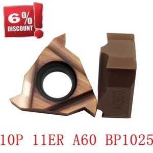 11ER A60 BP1025 Gewindeschneidklinge CNC Hartmetalleinsatz für Edelstahl 10 Stück - Bild 1 von 5