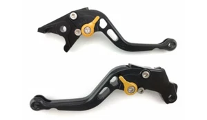 Coppia Leve Corte Nero Oro CNC Freno e Frizione MV AGUSTA Rivale S3 2013-2016 - Picture 1 of 8