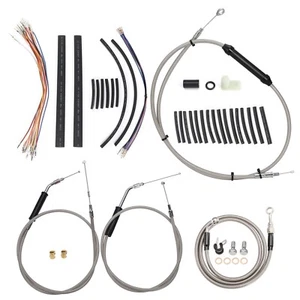 Brake Line Clutch Cable Set for 07-13 Sportster XL 883 1200 14" Bar - Picture 1 of 13