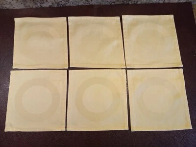 Bodrum Cotton Cocktail Napkins Set of 6 Gold w/Circle *2 cut in an angle 7"x 7" - Image 1 of 4