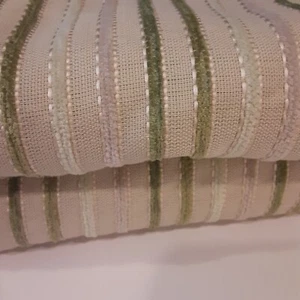 Home Chenille & Sateen Stripe Curtains Masculine Hidden Rod 83" - Picture 1 of 5