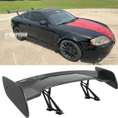 Carbon Fiber Adjustable 46" Rear Spoiler Trunk Racing Wing For Hyundai Tiburon - Image 1 of 4
