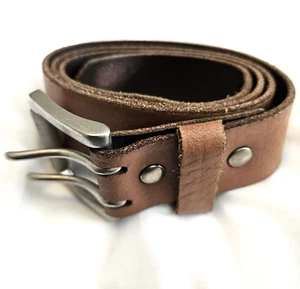 Route 66 Leather Belt Men Size 32 Brown 1.4" W Silver Buckle Style KM305541 - Picture 1 of 9