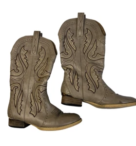 Cowgirl Western Boots Girl Size 3 Light Brown Prairie Outdoors Country - Picture 1 of 11