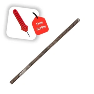 51cm/20" Stainless Steel Ruler Metric and Imperial Markings on Both Sides. X8121 - Picture 1 of 3