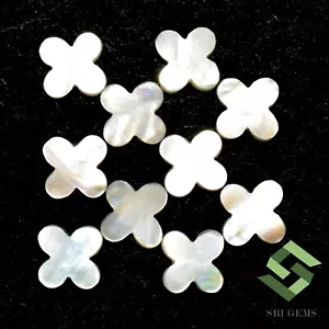 21.31 CTS Natural Mother Of Pearl Flower Shape 11x11 mm Lot 10 Pcs Loose Gems - Picture 1 of 6