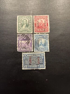 US STAMPS CANAL ZONE #60-64…1921 Used Ng - Image 1 of 2
