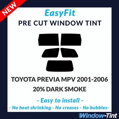 Tinte de ventana precortado estático EasyFit para Toyota Previa MPV 2001-06 - 20 % trasero oscuro Foto 1 de 3