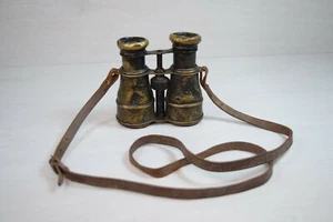 Antique Decorative Binocular Binoculars Scope Brass WWII HIPPIQUE IRIS PARIS - Picture 1 of 11