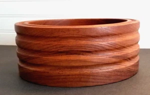 KALMAR Teak Wood Bowl 9.5" Round Wood Fruit Salad Bowl Thailand MCM - Picture 1 of 12