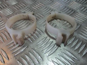KAWASAKI KX125 03 04 05 06 07 08 FRONT FORK PROTECTOR MOUNTING BRACKETS - Picture 1 of 2