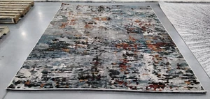 GREY / BLUE 8' X 10' Back Stain Rug Reduced Price 1172734328 MAD471F-8 - Picture 1 of 4