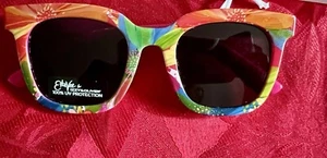 Neu mit Etikett Etta Vee Izzy & Oliver Sonnenbrille mehrfarbig Blumenmuster neu Jessica Raulet UV - Bild 1 von 3