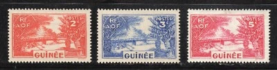 French Guinea 1938-40 SC# 128, 129, 131 Three Different Stamps - M-H Lot # 196 - Image 1 of 2