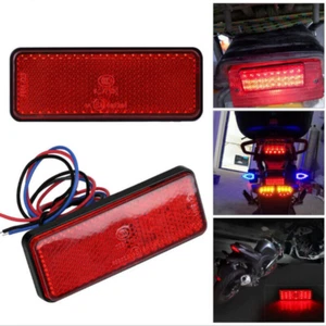 1 Par de Luces Traseras LED Rojo LED Reflectante Luces Freno Traseras Universales Moto - Imagen 1 de 9