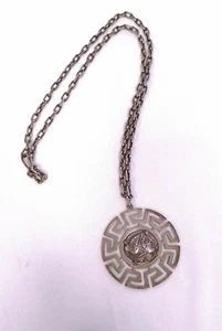 Ancient Grecian Coin- Set in Silver Walls of Troy Pendant - Picture 1 of 3