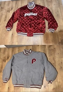 Mitchell & Ness Phillies Reversible Rare Cooperstown Jacket Wool Satin Size 2XL - Picture 1 of 10