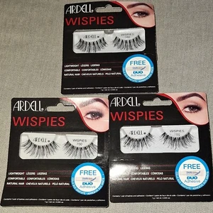 3 X Ardell Wispies Lightweight Natural Hair False Lashes 700 Black with DUO Glue - Picture 1 of 2