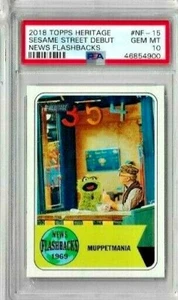 2018 Topps Heritage Sesame Street Debut News Flashbacks PSA 10 MUPPET MANIA - Picture 1 of 2