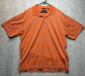 Greg Norman XXL Golf Polo 100% Cotton Orange w/ Black & White Stripes - Picture 1 of 10