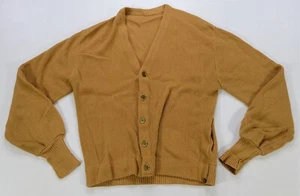 Rare Vintage Unbranded Cardigan Sweater 70s 80s 90s Brown Tan Beige Youth Sized - Picture 1 of 10