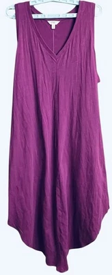 Vestido maxi regata Terra Sky feminino tamanho 1X (16W-18W) gola V roxo novo com etiquetas - Imagem 1 de 4