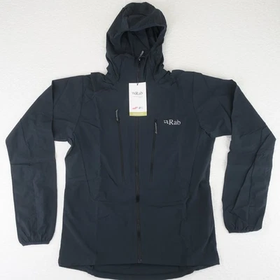 Rab Borealis Lightweight Hooded Softshell Jacket Mens Medium Beluga Black - Image 1 of 4