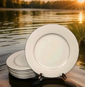 8 Whitehall 6115 Noritake Boda China 8 1/4" Ensalada Almuerzo Plato Borde Plateado - Imagen 1 de 7