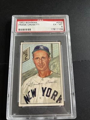 1952 Bowman Mid- Hi Grade Set Break # 252 Frank Crosetti Psa 6 Ex-Mt - Image 1 of 2