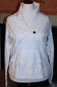 XL Neu ohne Etikett Damen Eddie Bauer weiß angeraut Fleece Schal Farbe Pullover - Bild 1 von 9