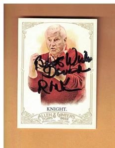 Tarjeta de baloncesto firmada por Bobby Knight 2012 Topps Allen & Ginter’s autografiada - Imagen 1 de 1
