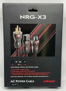 Audioquest Cavo di Alimentazione AC 2 m, 6'7"-Basso Rumore 3 Poli NRG-X3, Nuovo con Scatola - Foto 1 di 4