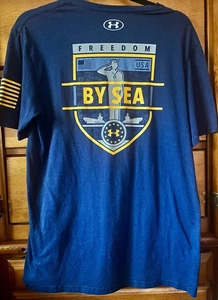 Camiseta Under Armour UA Freedom By Sea Heat Gear manga corta azul marino para hombre M - Imagen 1 de 8