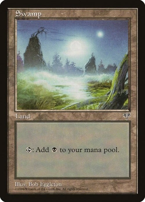 Magic The Gathering MTG SWAMP (FOGGY NIGHT) Mirage NM Near Mint - Image 1 of 1
