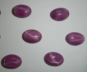 Opaque Star Ruby Oval 18x13 mm Cabochon 6 Rayed Lab-created Stone 10 pieces Lot - Picture 1 of 12