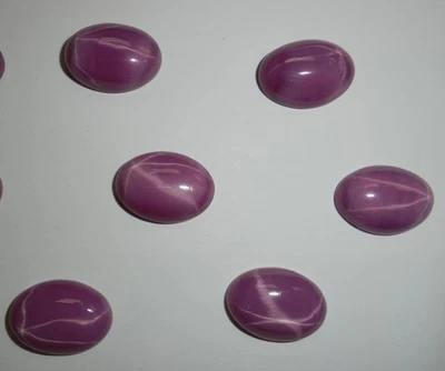 Opaque Star Ruby Oval 18x13 mm Cabochon 6 Rayed Lab-created Stone 10 pieces Lot - Image 1 of 4