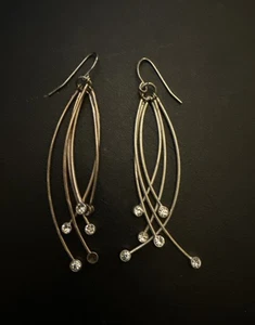 sterling silver modernist Dang Drop earrings - Picture 1 of 7