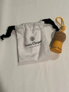 Vintage Veuve Clicquot Authentic Champagne Cork Keychain Ornament In Pouch - Picture 1 of 13